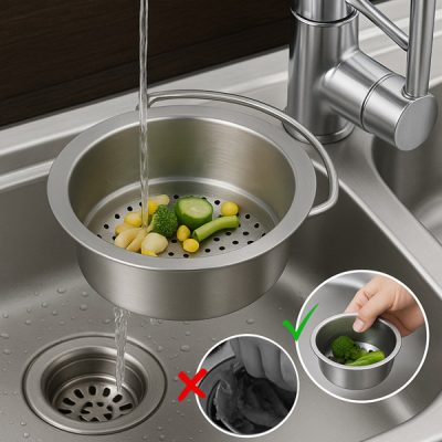 Kosz do odprowadzania wody, który filtruje i łatwo się przechowuje | EVOSINK