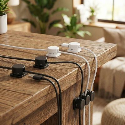 Magnetyczny samoprzylepny organizer kabli (12 sztuk) | CABLIP